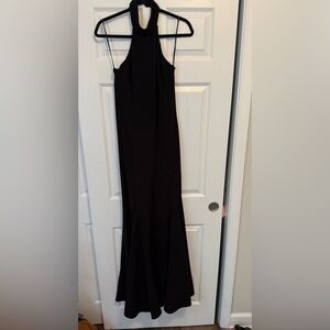 Lulu's Classic Black Halter Maxi Dress